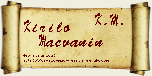 Kirilo Mačvanin vizit kartica